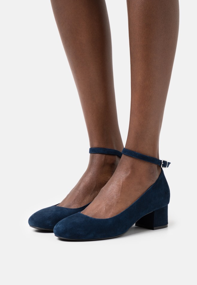 Gabour | Cuir Exclusif - Talons Classiques Bleu Foncé